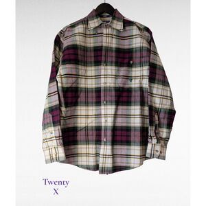 Twenty X 20X Plaid Western Button Down Shirt Ranch Cowboy Long Sleeve